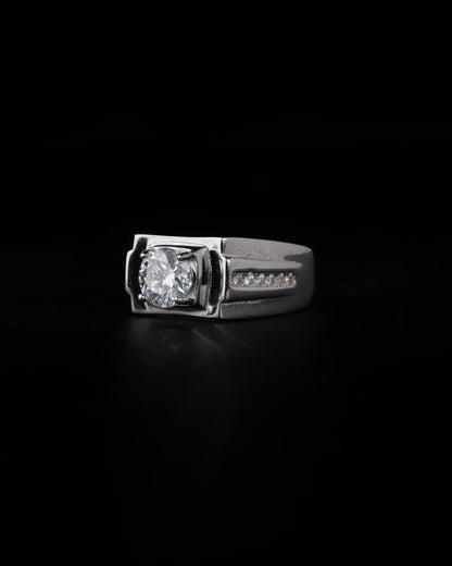 Silver diamond ring