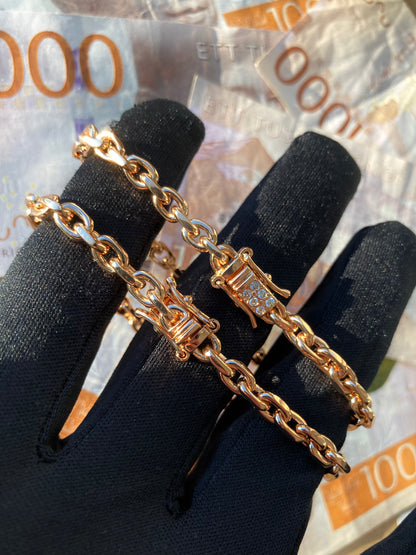 Ankarlänk Halsband 4mm - 18K Guldpläterad - Kejsar